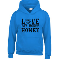 Sweat à capuche Love My Horse personnalisé avec le nom des chevaux 