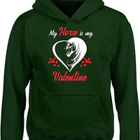 My Horse Is My Valentine | White - Red Print | Hoodie For Adults