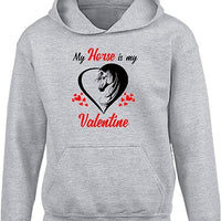 My Horse Is My Valentine | White - Red Print | Hoodie For Adults