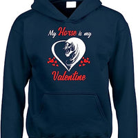 My Horse Is My Valentine | White - Red Print | Hoodie For Adults