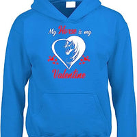 My Horse Is My Valentine | White - Red Print | Hoodie For Adults