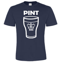 Navy Unisex Pint T-shirt and White Half Pint (Blue Print) Baby Bodysuit Set