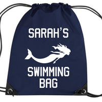 Personalised Mermaid Swimming Drawstring Bag