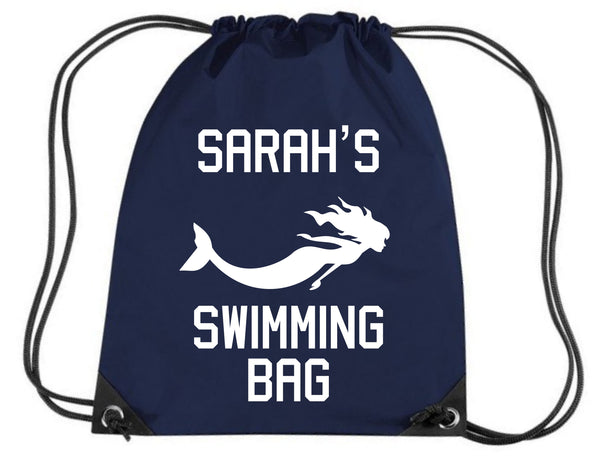 Personalised Mermaid Swimming Drawstring Bag