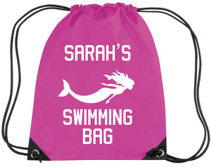 Personalised Mermaid Swimming Drawstring Bag