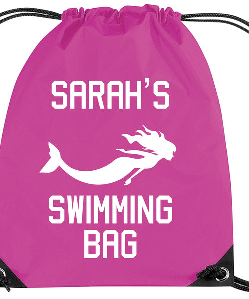 Personalised Mermaid Swimming Drawstring Bag