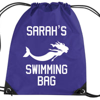 Personalised Mermaid Swimming Drawstring Bag