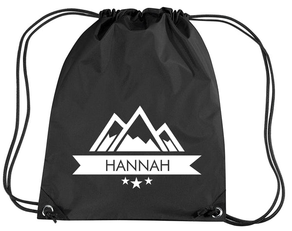 Personalised Mountain Drawstring Bag