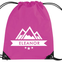 Personalised Mountain Drawstring Bag