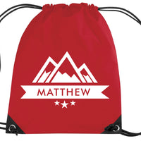 Personalised Mountain Drawstring Bag