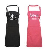 Personalised Mr. & Mrs. Apron Set