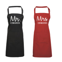 Personalised Mr. & Mrs. Apron Set