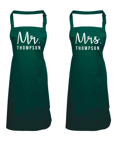 Personalised Mr. & Mrs. Apron Set