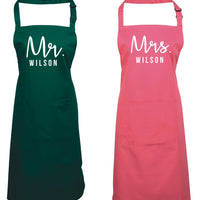 Personalised Mr. & Mrs. Apron Set