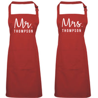 Personalised Mr. & Mrs. Apron Set