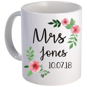 Personalised Mrs Surname and Date Mug