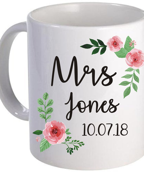 Tasse personnalisée avec nom et date de Mme