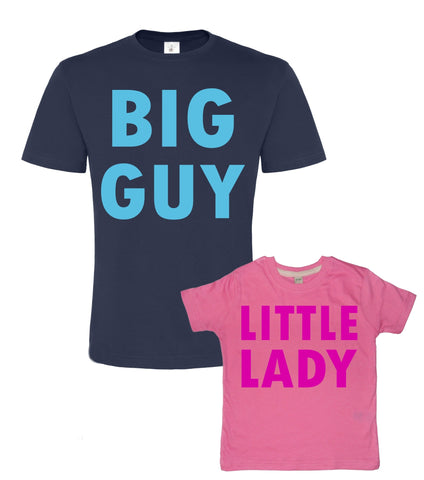 Ensemble de t-shirts Big Guy &amp; Little Lady unisexe et enfant
