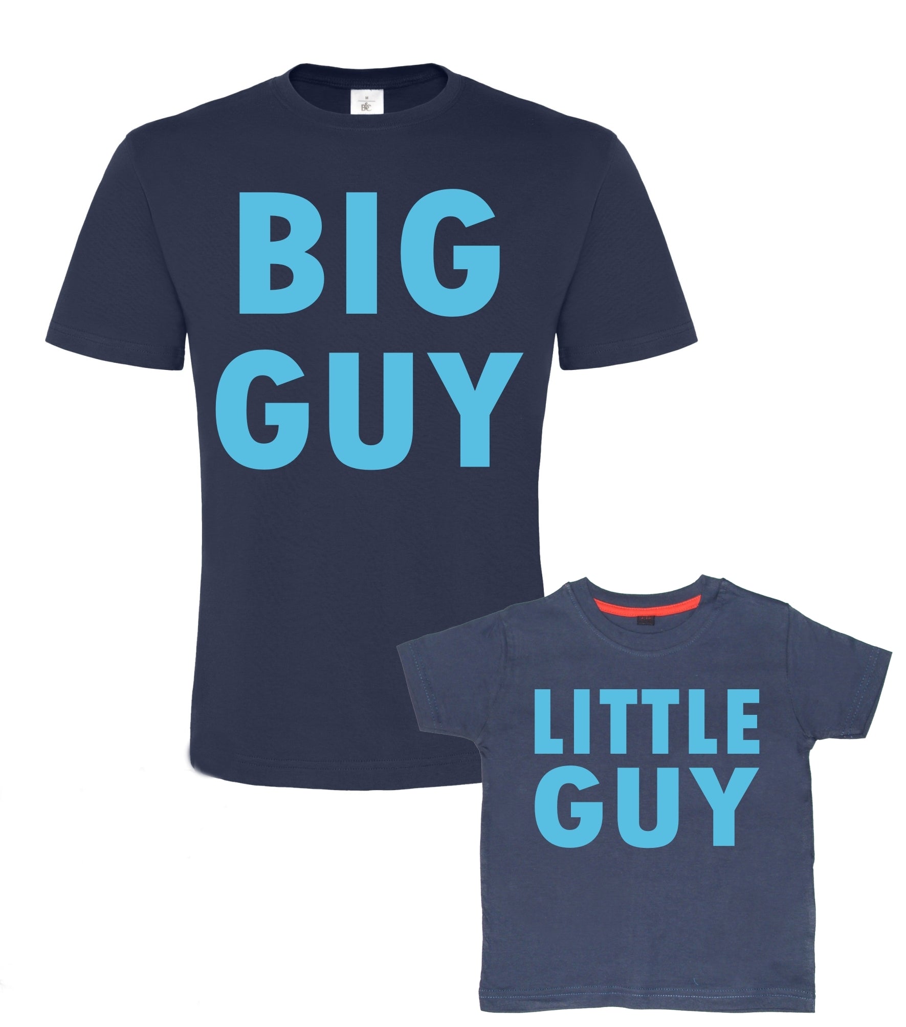 Navy Big Guy & Little Guy Unisex and Children's T-Shirt Set