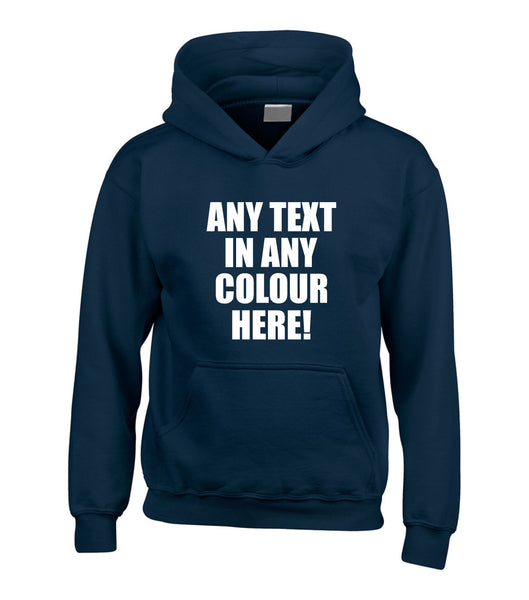 Sweat à capuche personnalisé avec n'importe quel texte dans n'importe quelle couleur 