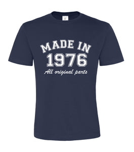 Personalised Year Made In Navy Unisex T Shirt