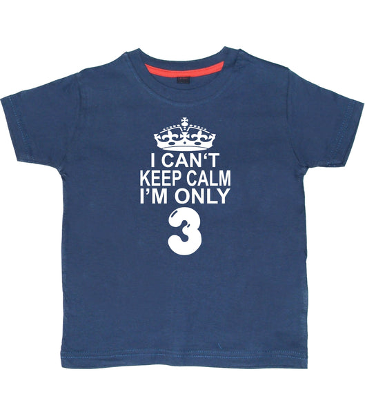 Je ne peux pas rester calme, je n'ai que 3 ans. T-shirt enfant 