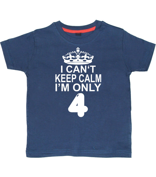 Je ne peux pas rester calme, je n'ai que 4 ans. T-shirt enfant 