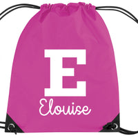 Personalised Name & Initial Children's Gym/PE/Drawstring Bag