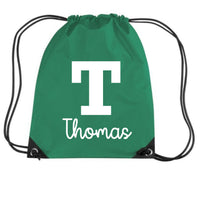 Personalised Name & Initial Children's Gym/PE/Drawstring Bag