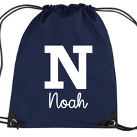 Personalised Initial and Name Drawstring Bag