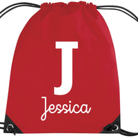 Personalised Initial and Name Drawstring Bag