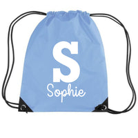 Personalised Name & Initial Children's Gym/PE/Drawstring Bag