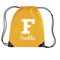 Personalised Initial and Name Drawstring Bag