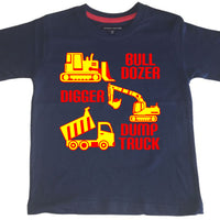 Bulldozer, Digger &amp; Dump Truck T-shirt enfant 