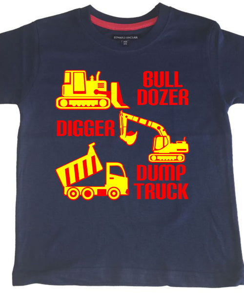 Bulldozer, Digger & Dump Truck Children's T-Shirt