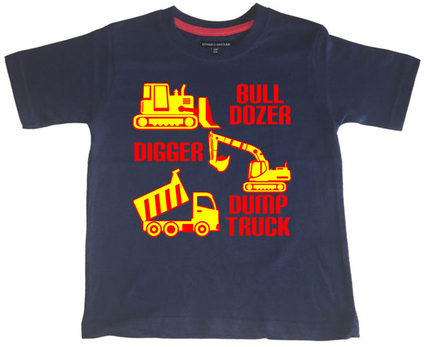 Bulldozer, Digger & Dump Truck Children's T-Shirt