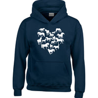 Heart Shaped Horses Hoodie