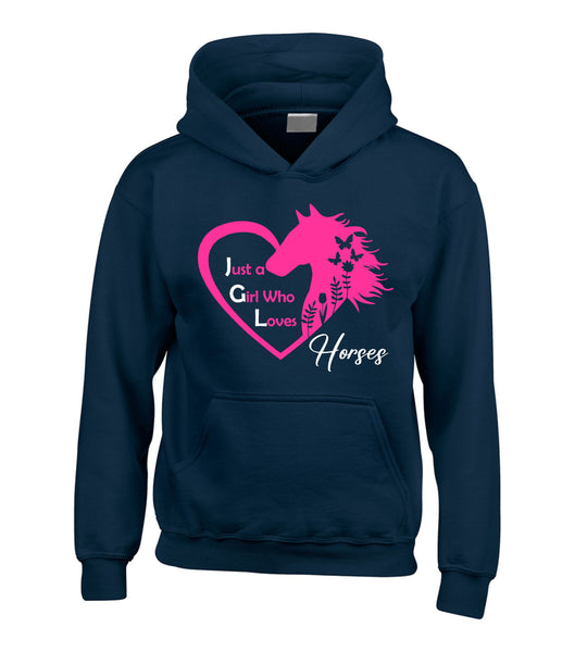 Just a girl who loves Horses (D3) Equestrian Horse hoodie