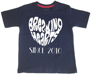 Personalised Breaking Hearts Children's T-Shirt with year