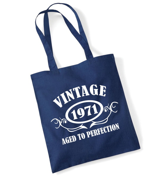 Anniversaire personnalisé 'Vintage (Insert Year)' Birthday Tote Shopping Sac réutilisable Cadeau d'anniversaire 