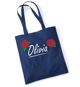 Tote bag rose marine anglais personnalisé 