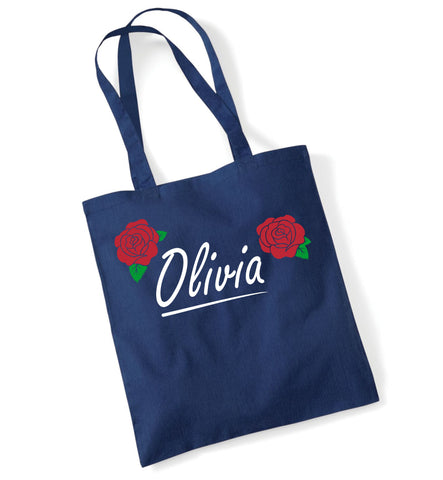Tote bag rose marine anglais personnalisé 
