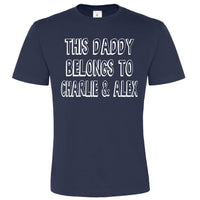 T-shirt unisexe personnalisé 'Ce papa appartient à...' D2 