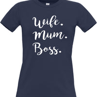 Épouse. Maman. Chef. T-shirt ajusté pour femmes 