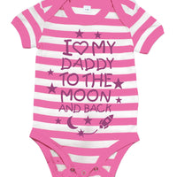 Body bébé J'aime mon papa sur la lune et le dos 