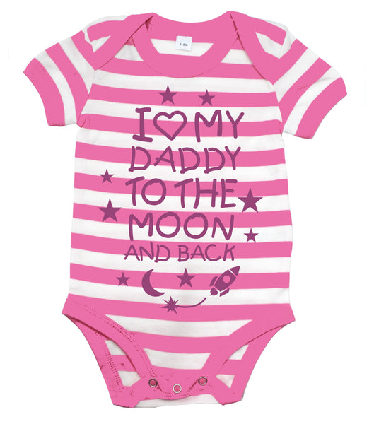 Body bébé J'aime mon papa sur la lune et le dos 