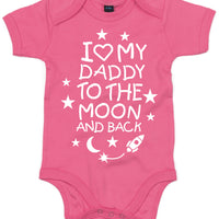 Body bébé J'aime mon papa sur la lune et le dos 