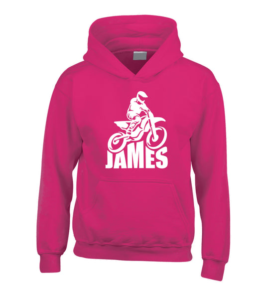 Personalised Motocross Dirt Bike Hoodie with Your Name!