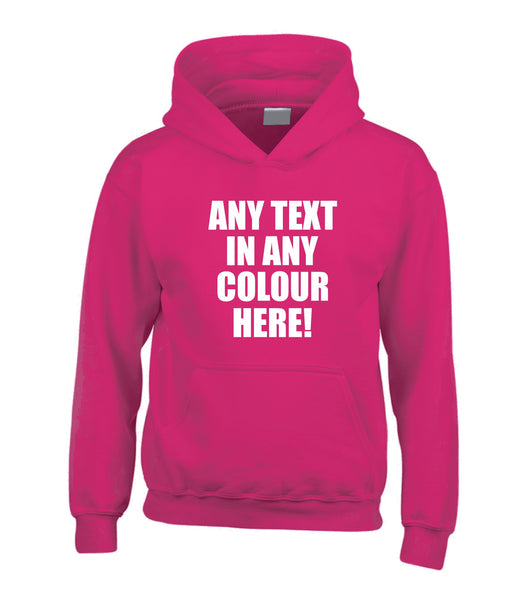Sweat à capuche personnalisé avec n'importe quel texte dans n'importe quelle couleur 