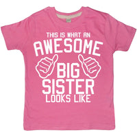 C'est ce qu'une grande sœur géniale ressemble à un t-shirt pour enfant rose bubblegum